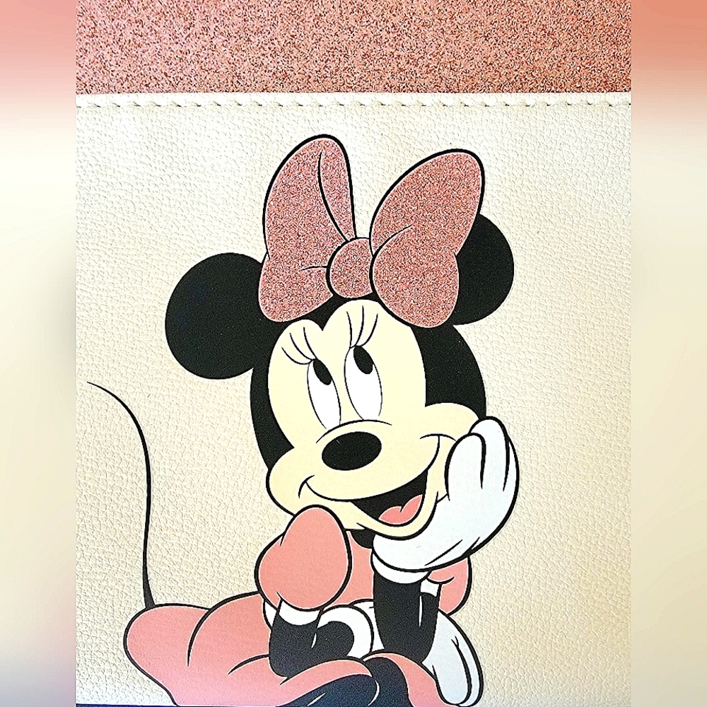 NWT! Disney Minnie Mouse Pink Makeup bag set Cosmetic Case Sparkle XL Travel - Picture 8 of 11